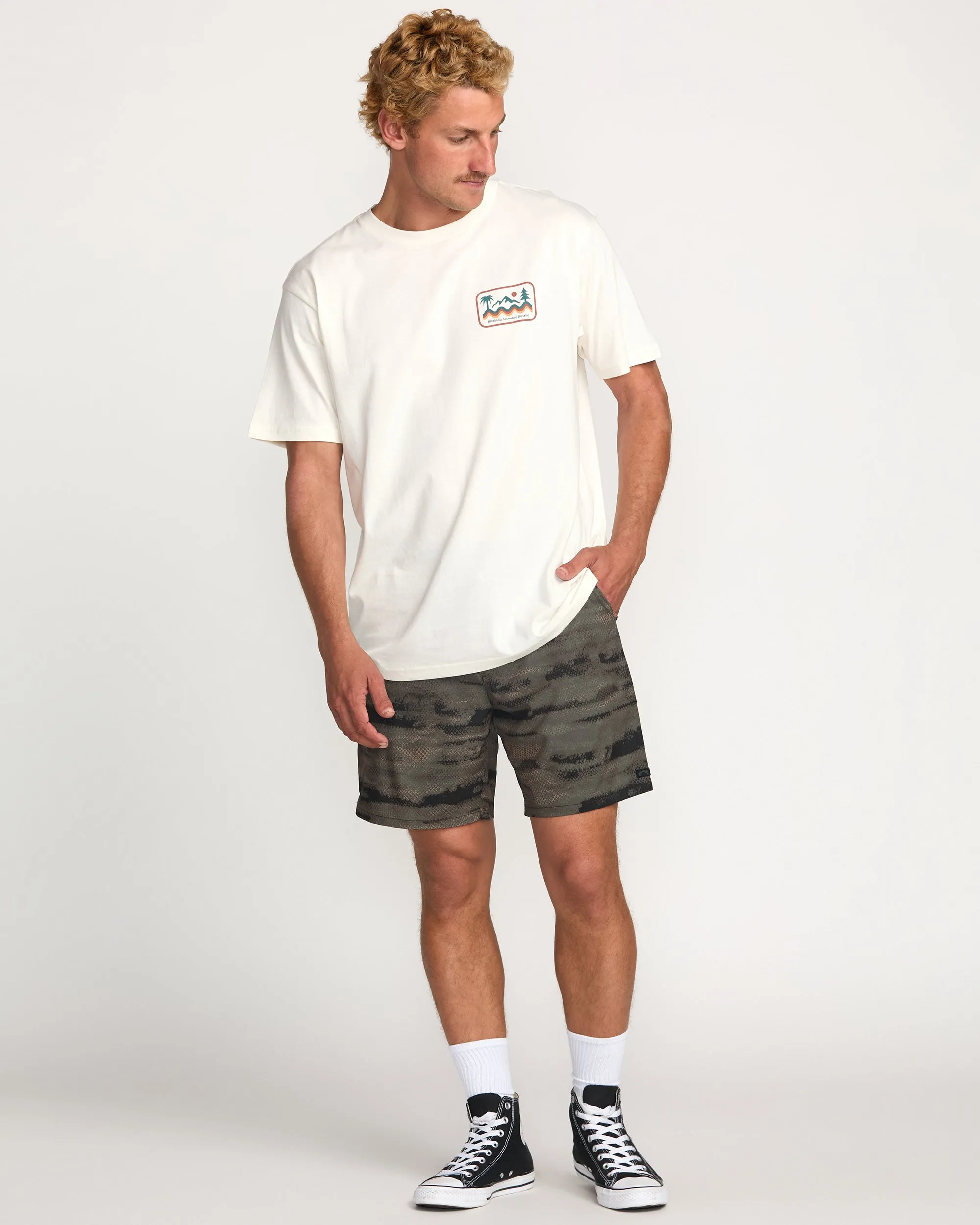 Surftrek Perforated Elastic 17" Hybrid Shorts - Dark Military Billabong