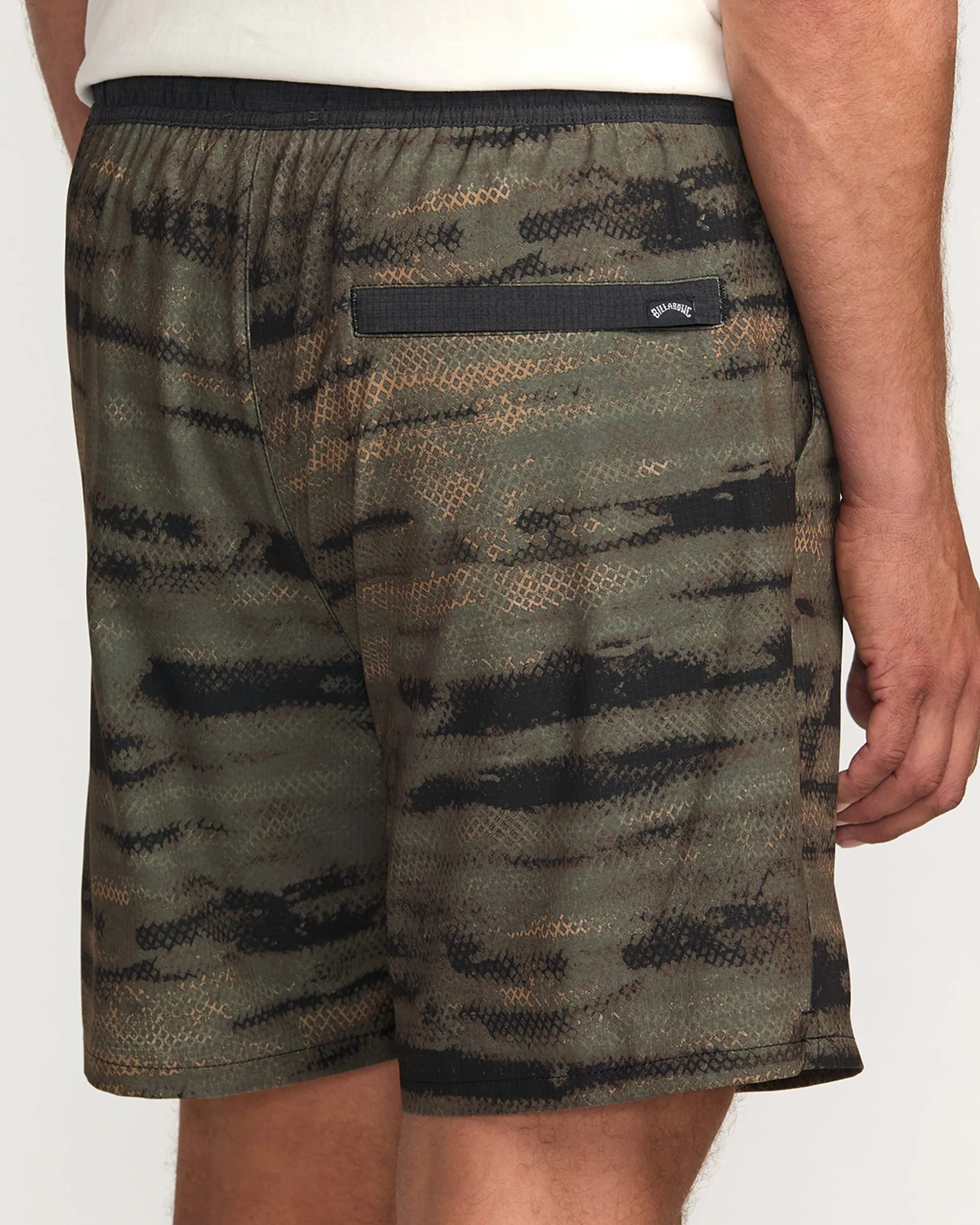 Surftrek Perforated Elastic 17" Hybrid Shorts - Dark Military Billabong