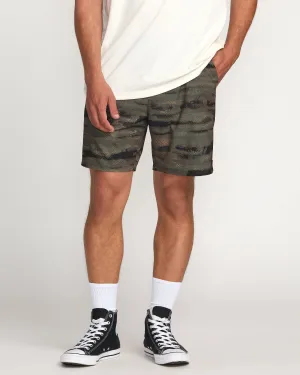 Surftrek Perforated Elastic 17" Hybrid Shorts - Dark Military Billabong