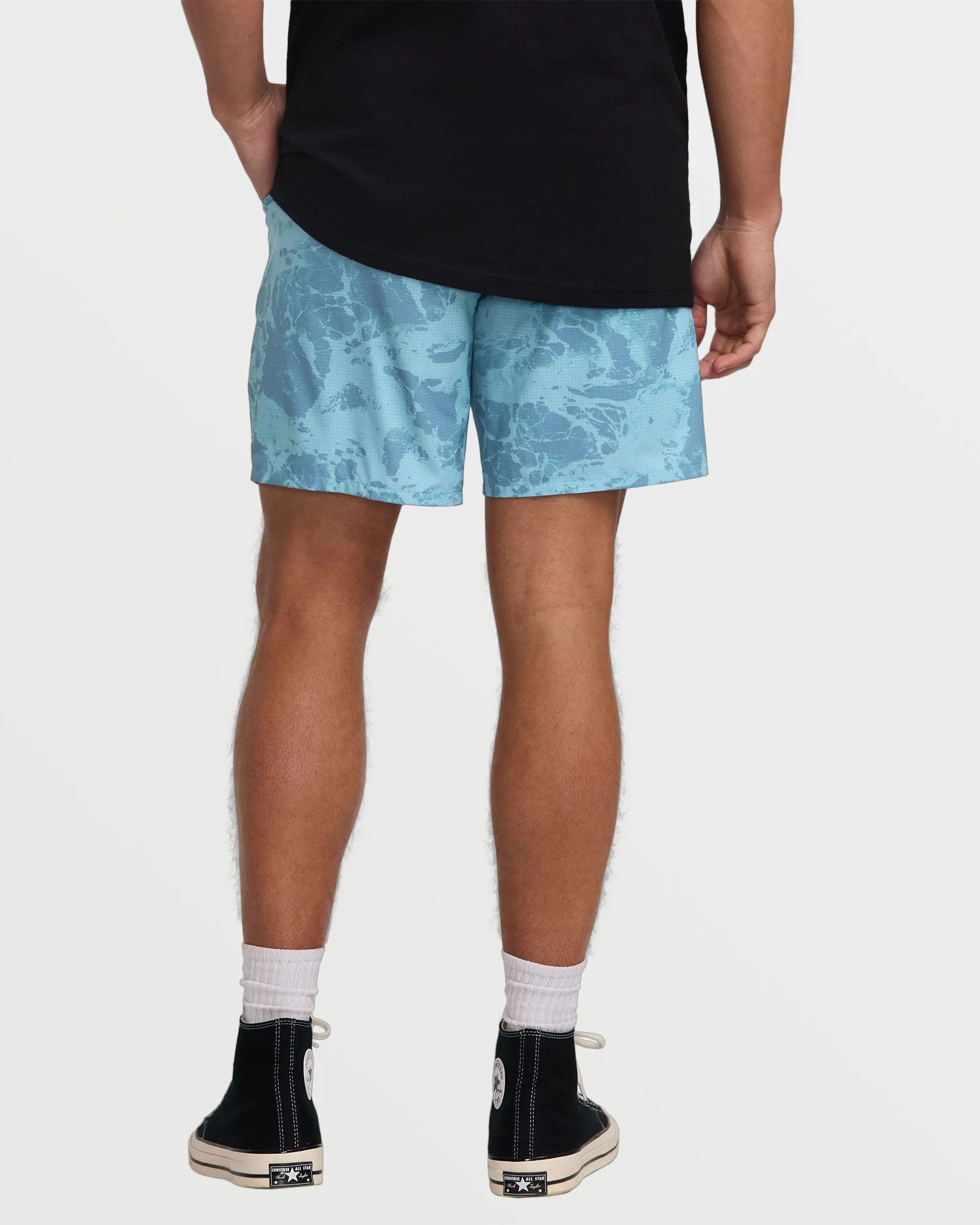 Surftrek Perforated Elastic 17" Hybrid Shorts - Glacier Blue Billabong