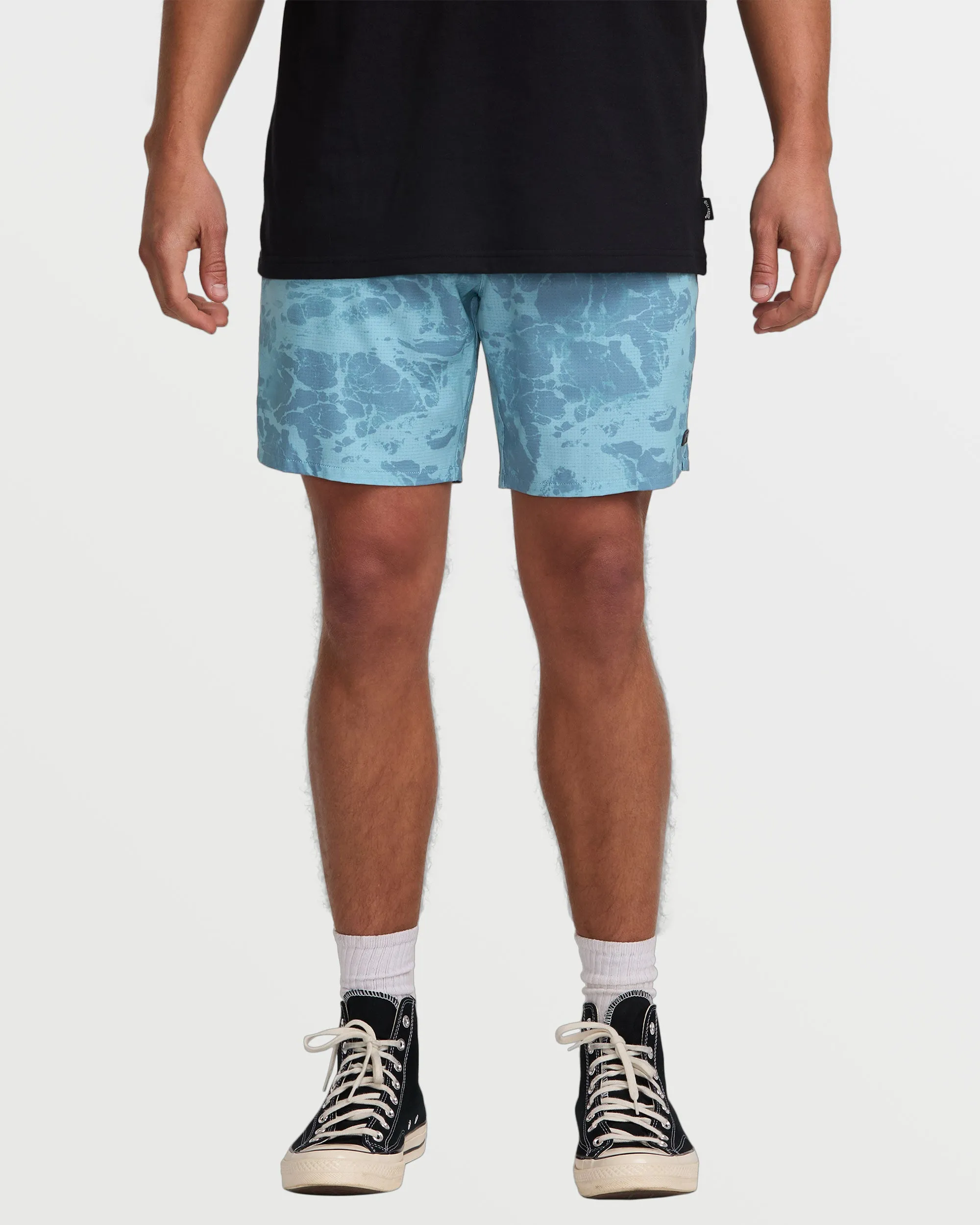 Surftrek Perforated Elastic 17" Hybrid Shorts - Glacier Blue Billabong