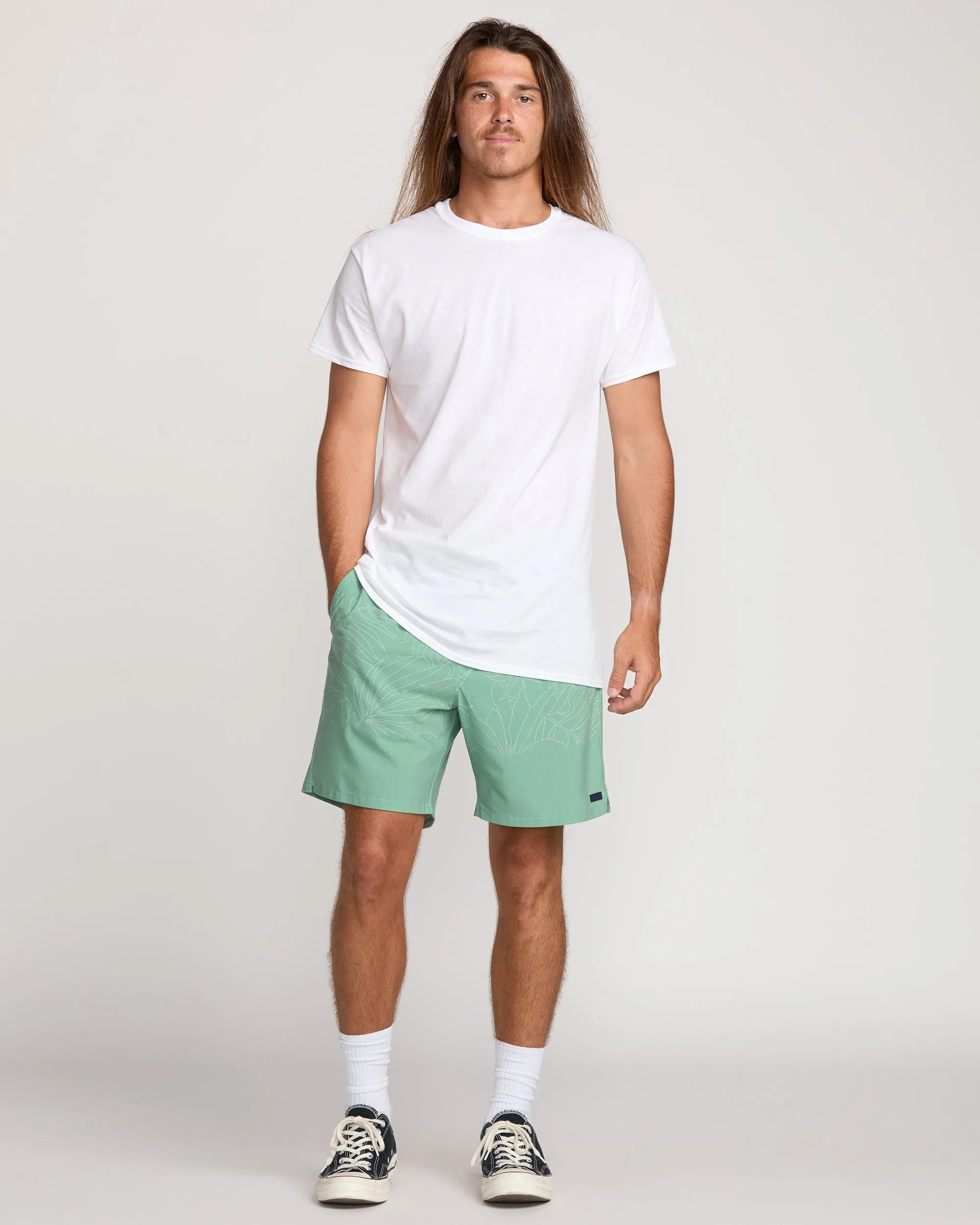 Surftrek Transit Elastic 17" Hybrid Shorts - Mist Green Billabong