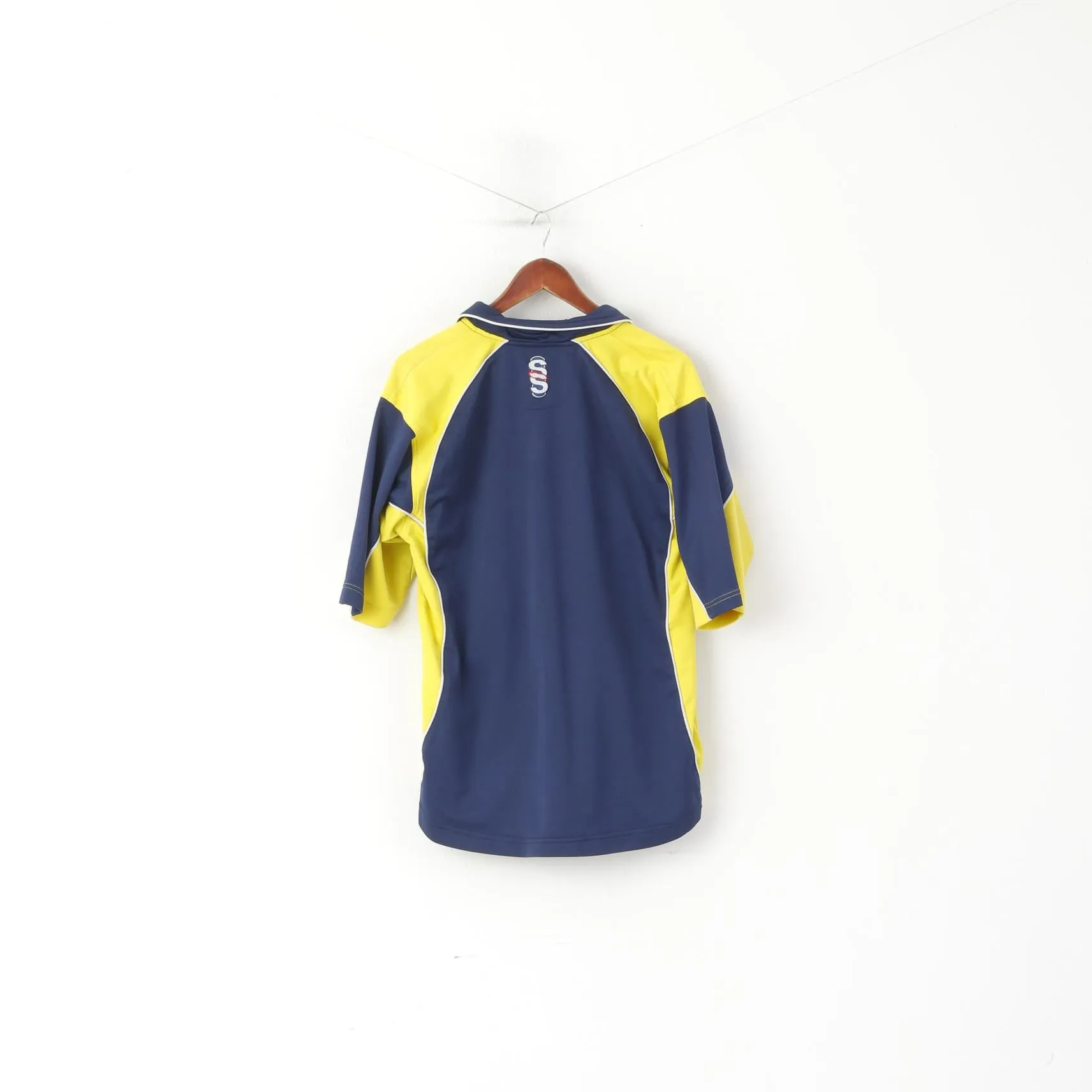 Surridge Men L Polo Shirt Navy Willington Cricket Club Cruise Jersey Vintage Top