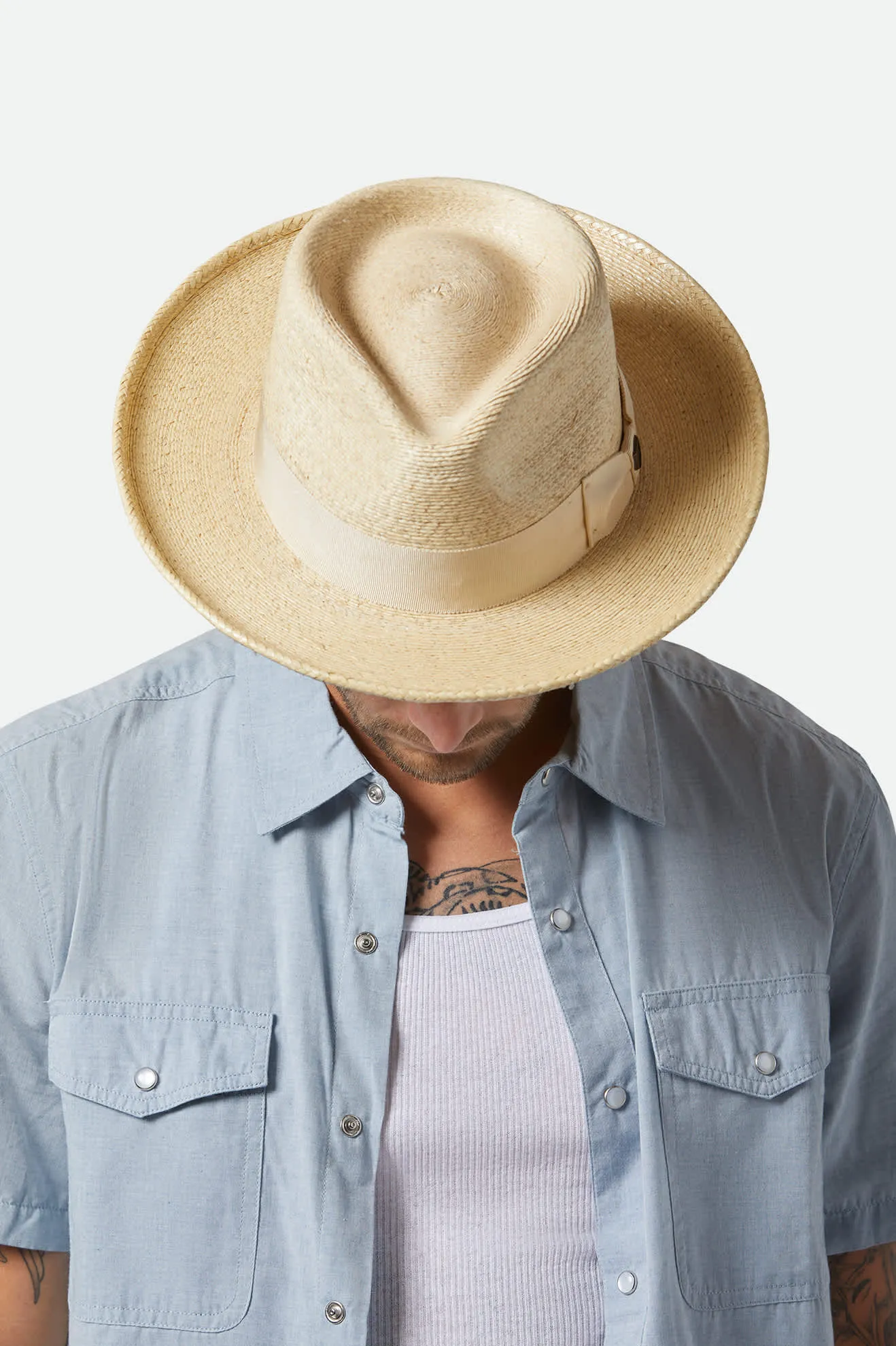 Swindle Straw Fedora - Natural/Natural Brixton