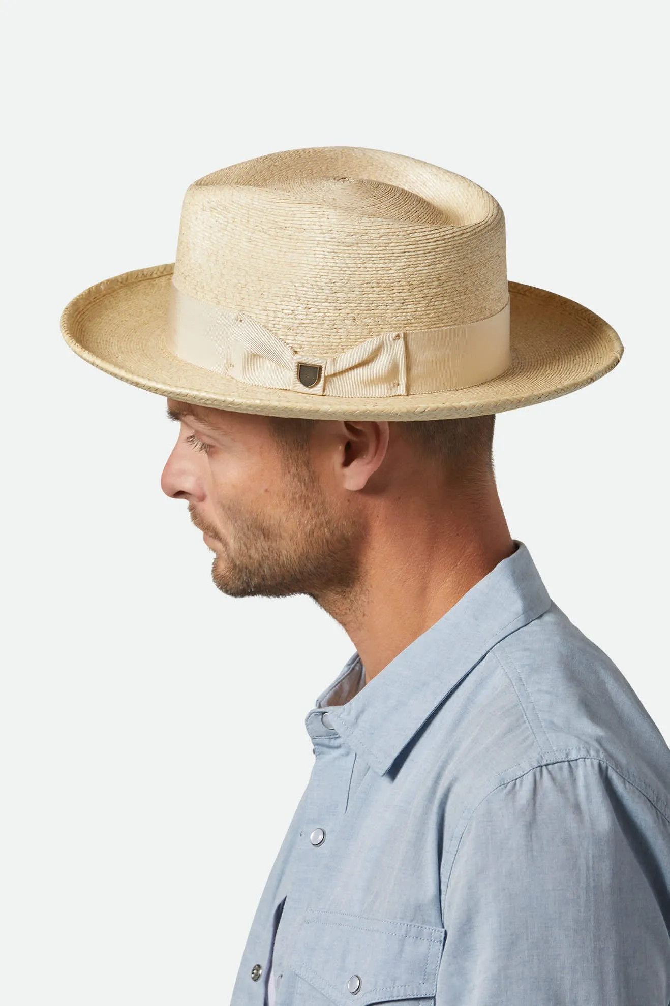 Swindle Straw Fedora - Natural/Natural Brixton