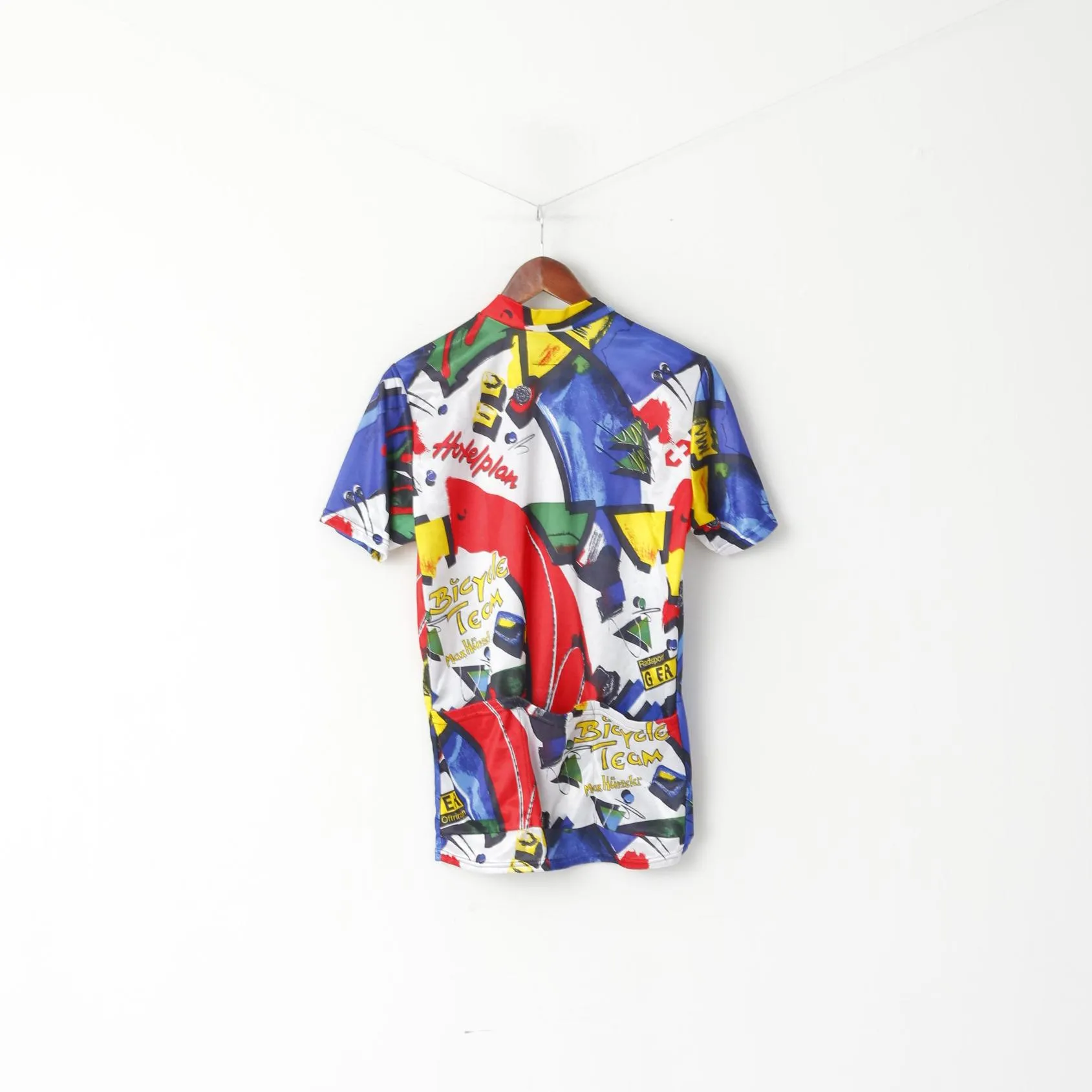 Swiss Bicycle Team Max Hurzeler Men L Cycling Shirt Multicolor Jersey Bike Full Zipper Top