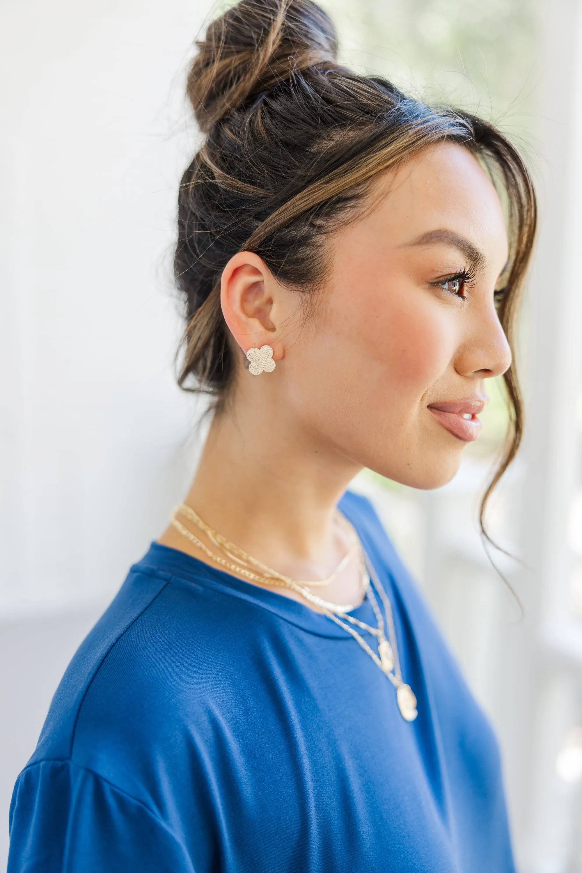 Taking Shape Gold Stud Earrings