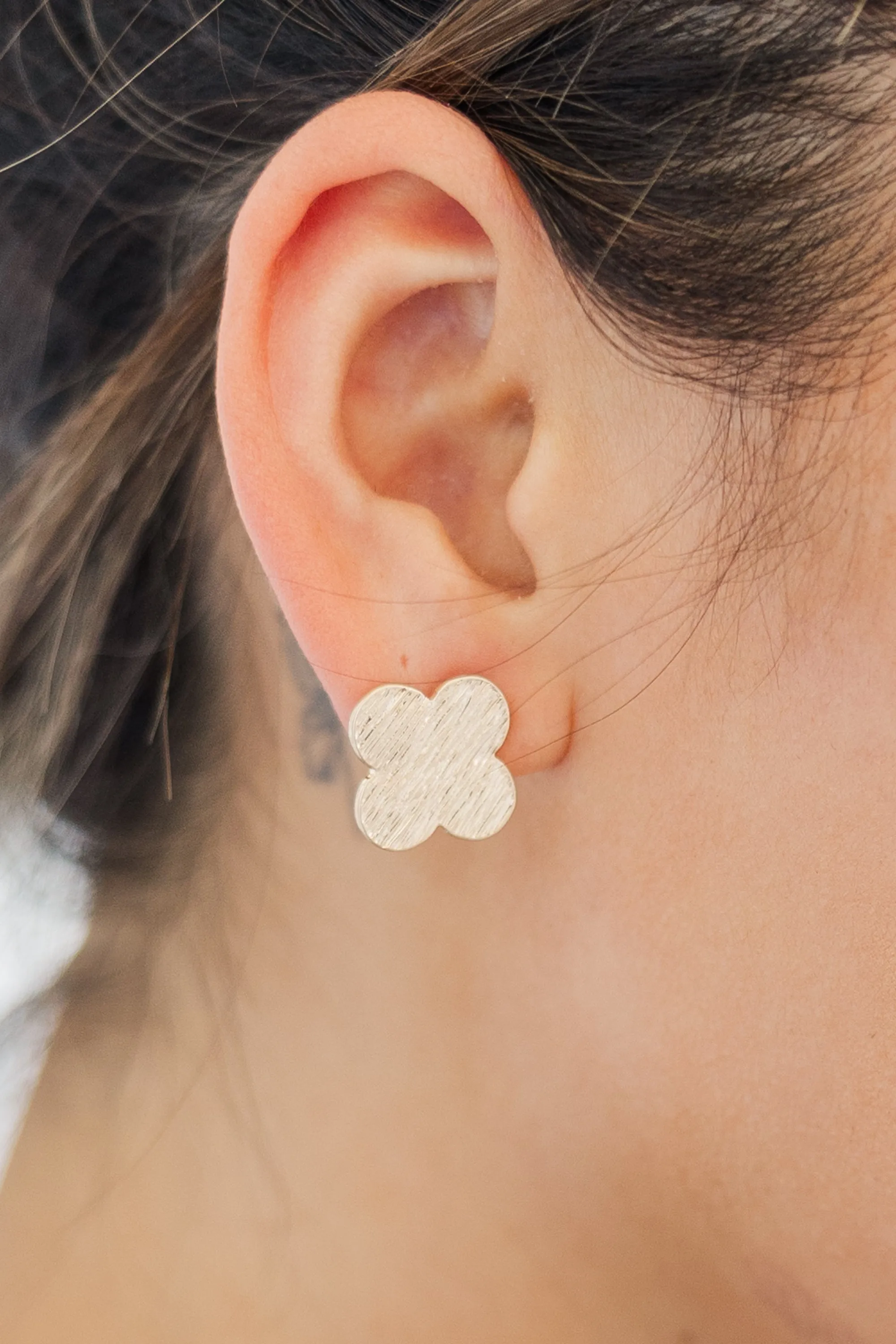 Taking Shape Gold Stud Earrings