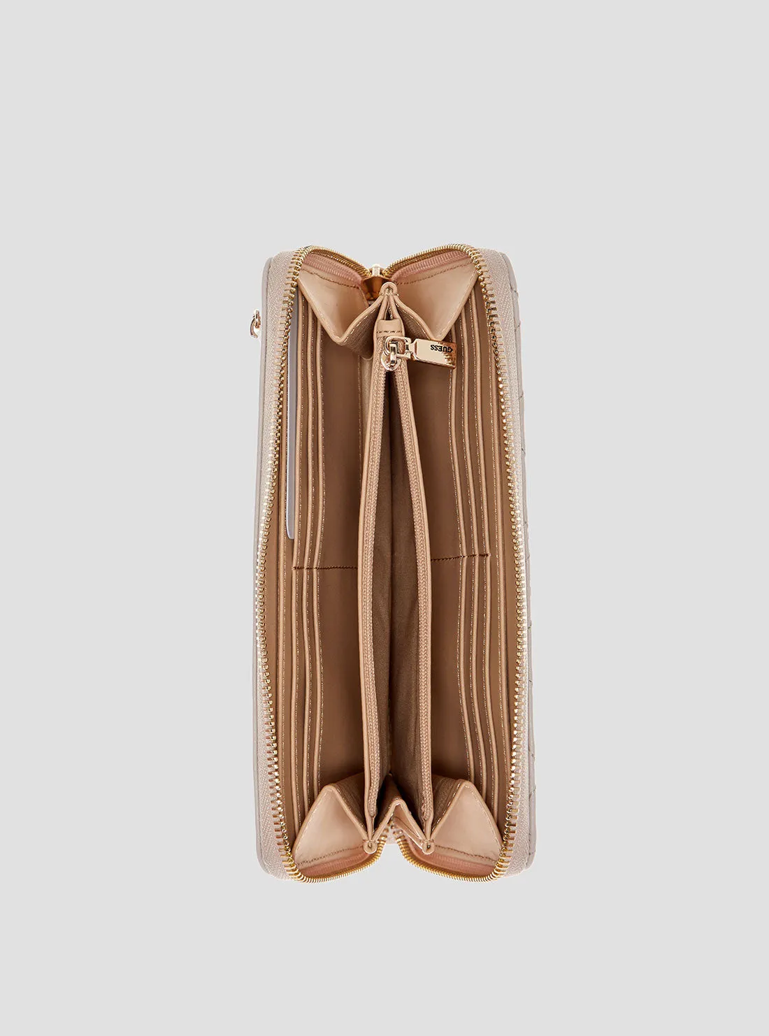 Taupe Anadela Large Zip Wallet Guess