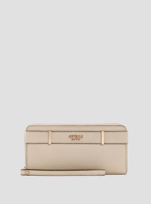 Taupe Anadela Large Zip Wallet Guess