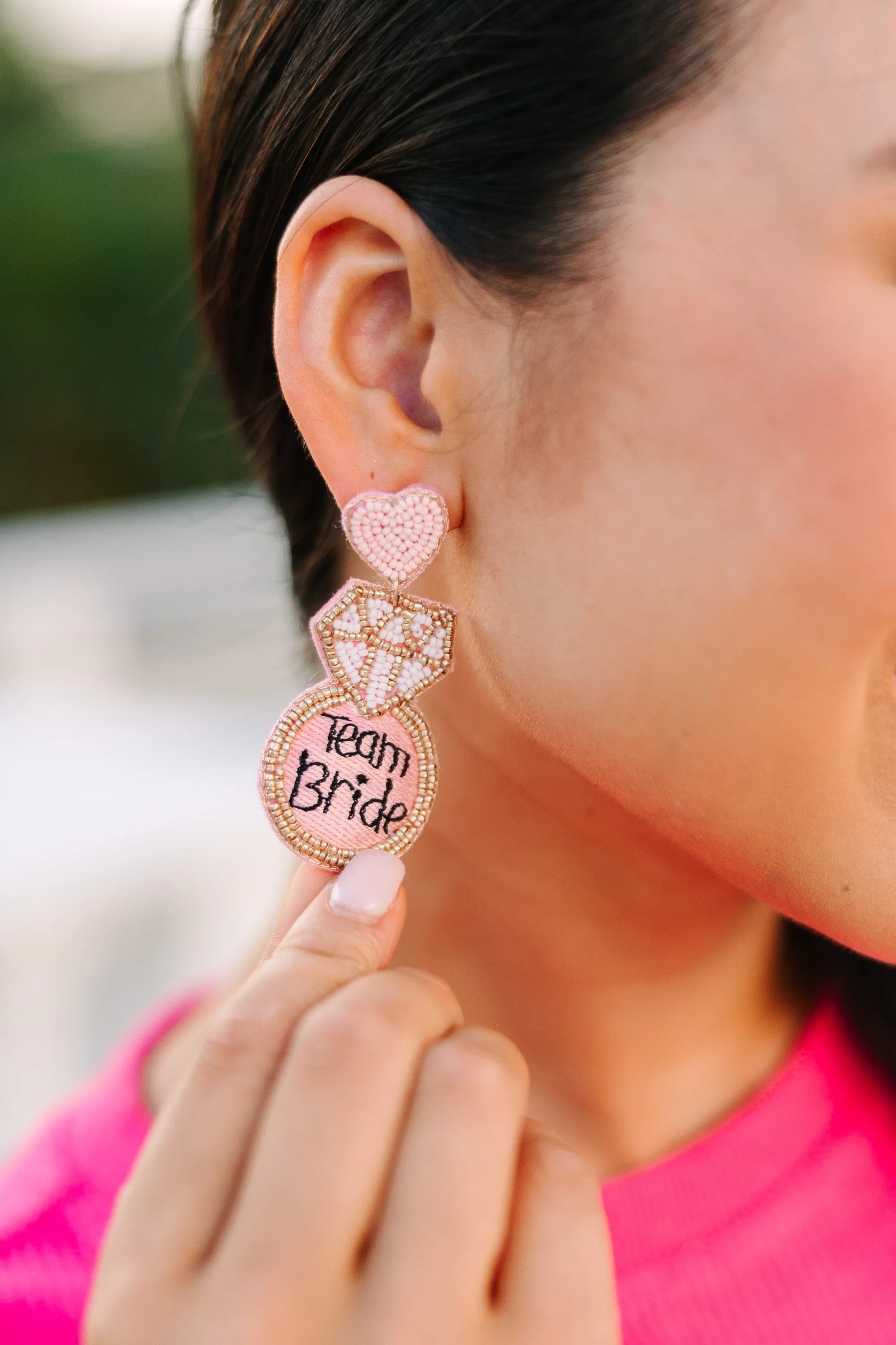 Team Bride Beaded Earrings