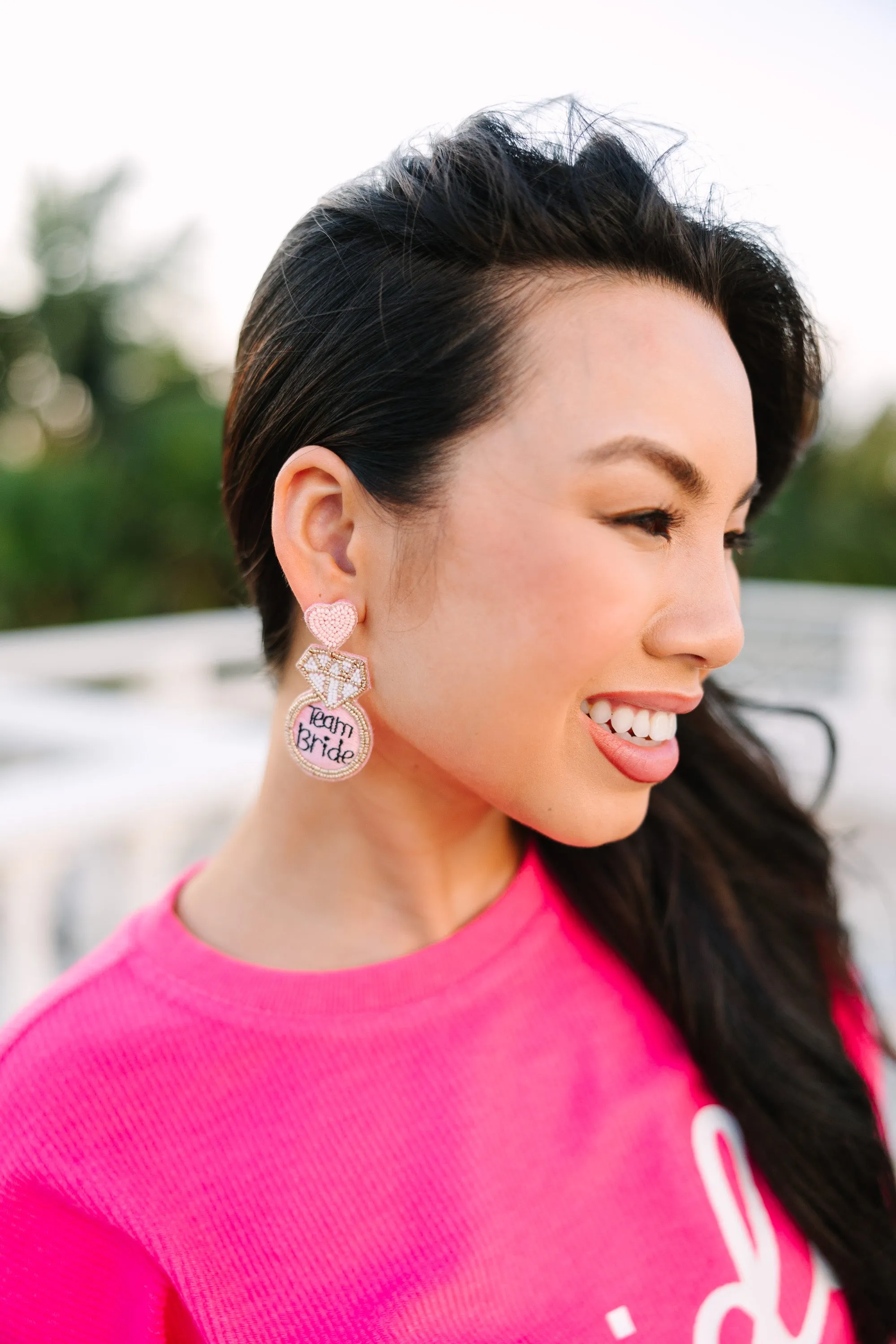 Team Bride Beaded Earrings