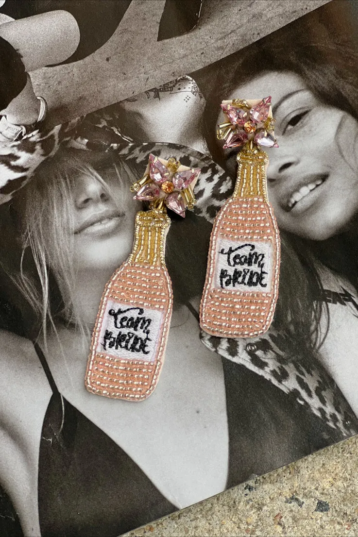 Team Bride Champagne Earrings