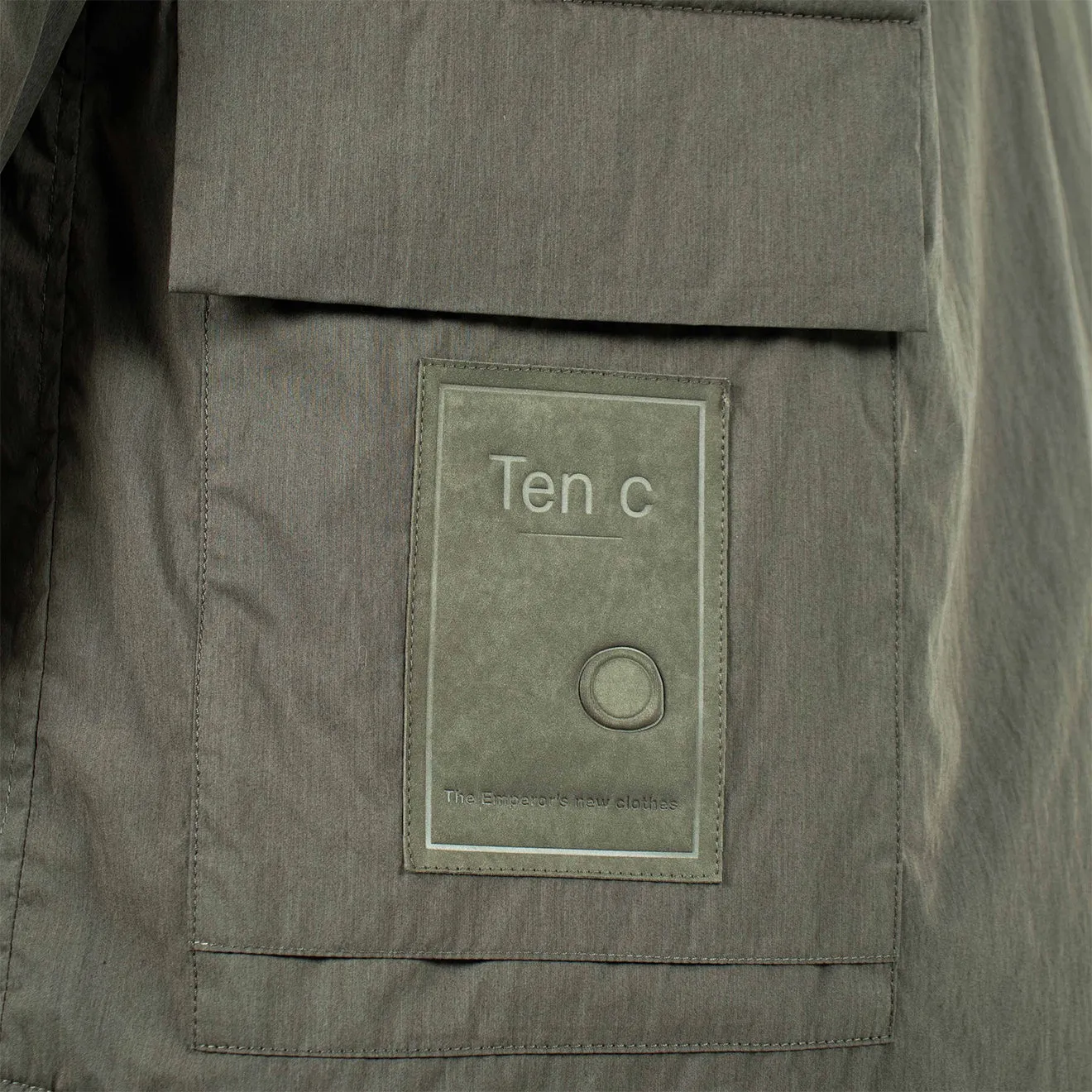Ten C L/S Quited Camicia Imbottita Manica Shirt Green