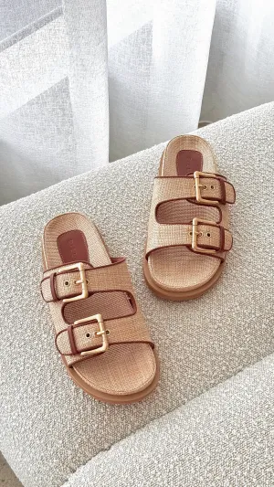 Tenzin Slides - Natural Raffia Billy J