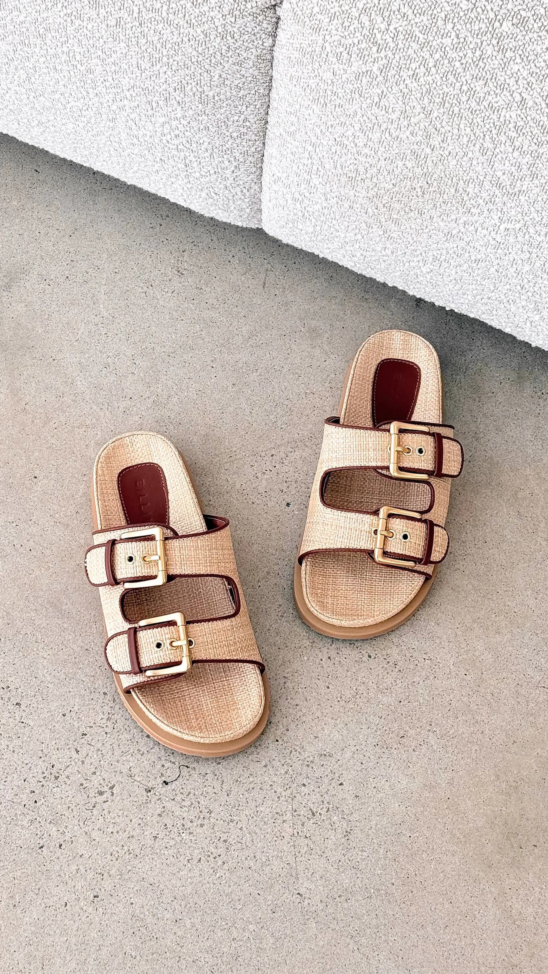 Tenzin Slides - Natural Raffia Billy J