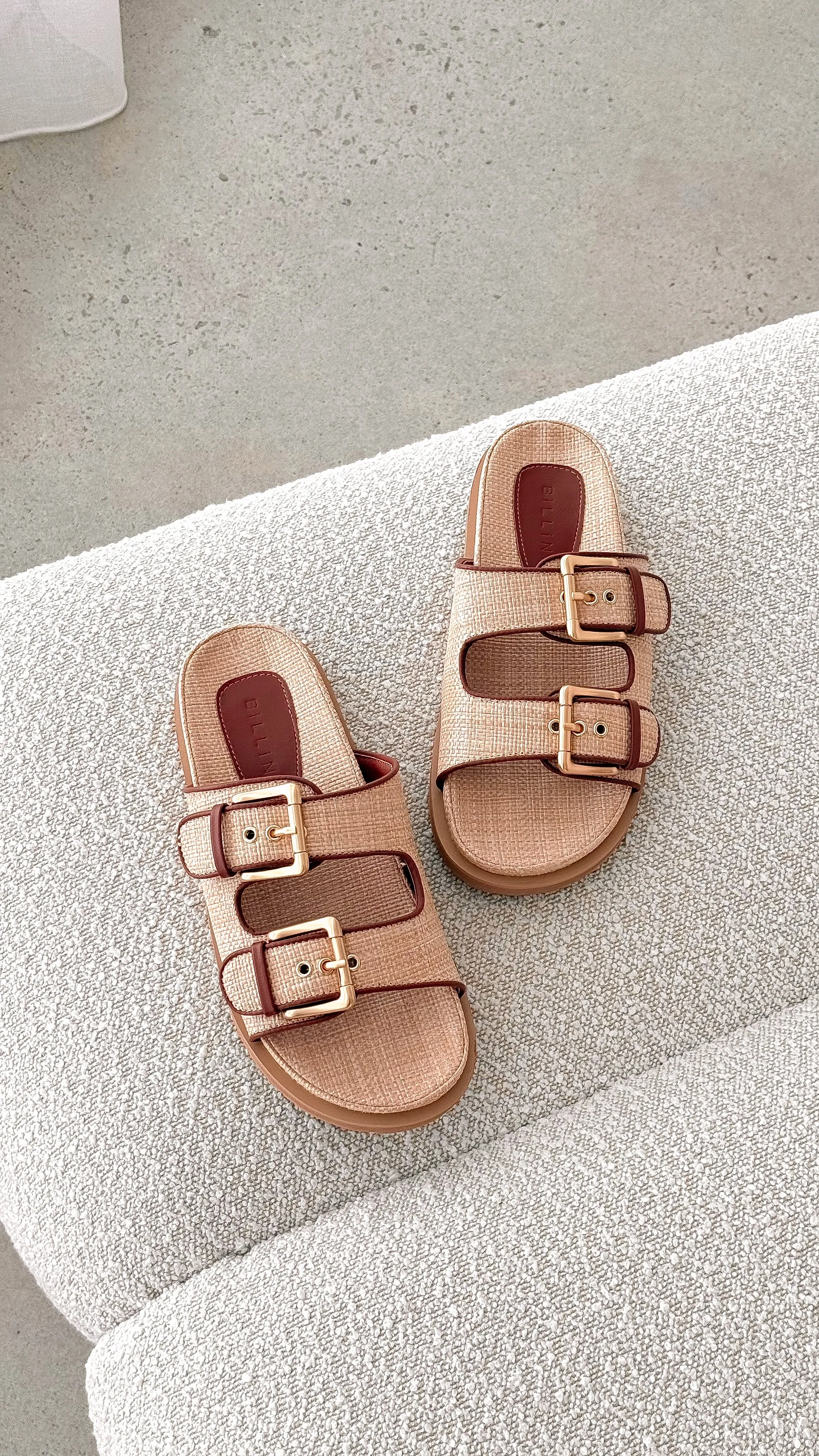 Tenzin Slides - Natural Raffia Billy J