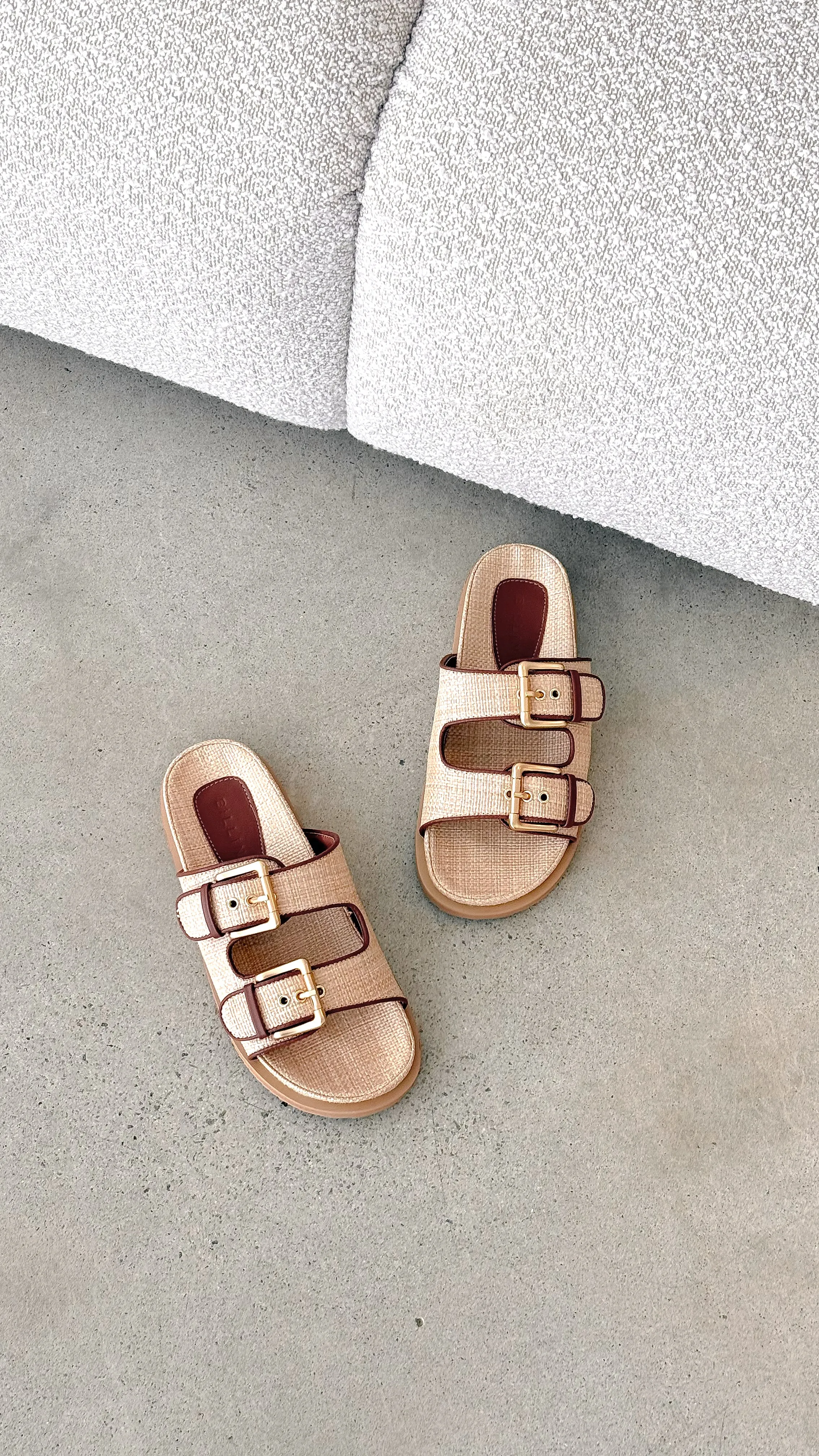 Tenzin Slides - Natural Raffia Billy J