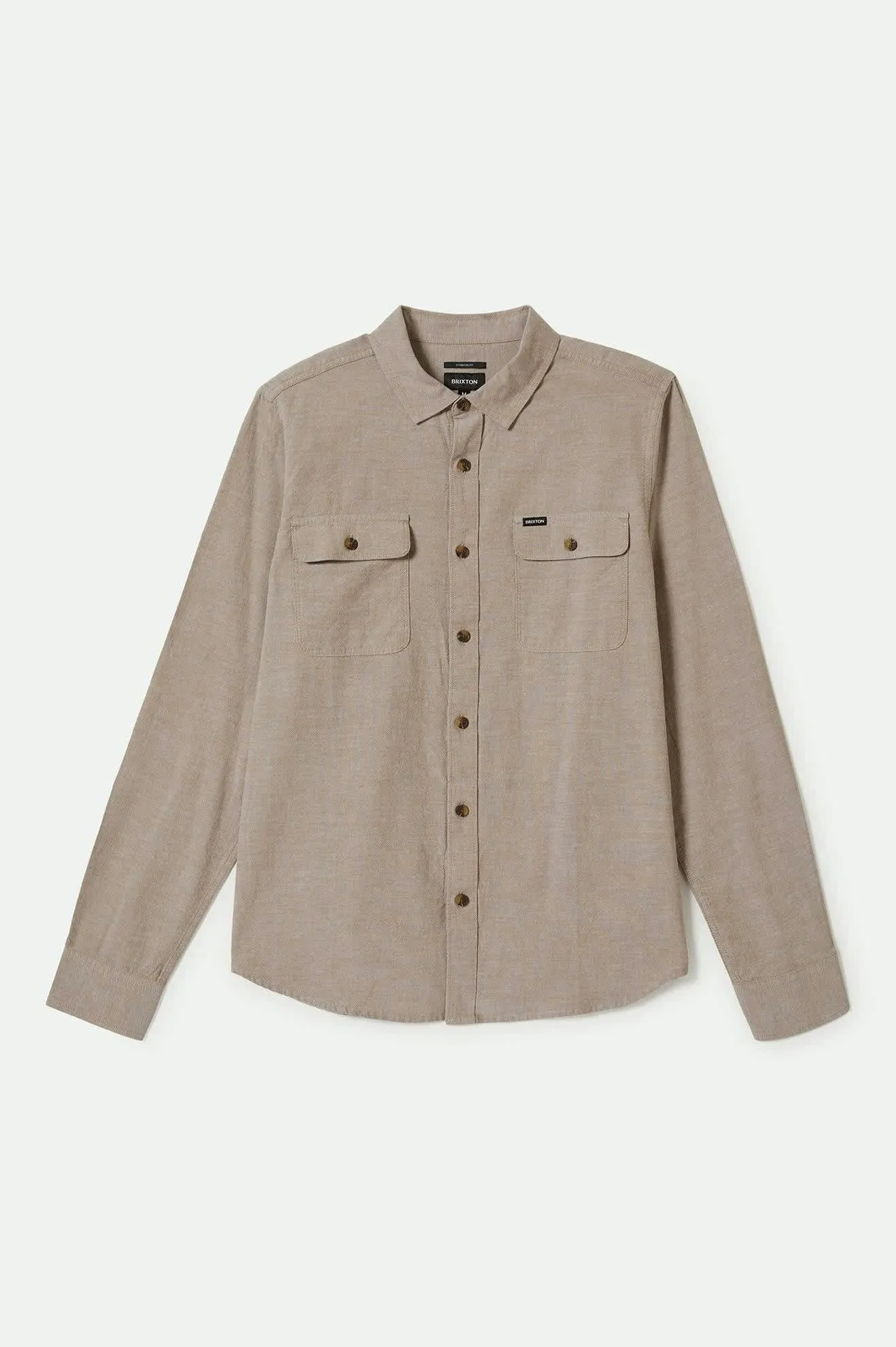 The Daily Cotton L/S Shirt  - Khaki Brixton