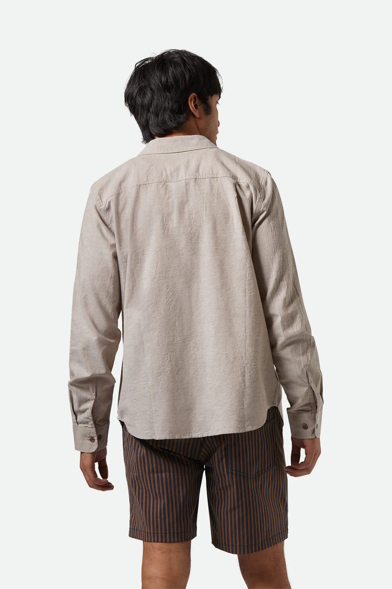 The Daily Cotton L/S Shirt  - Khaki Brixton