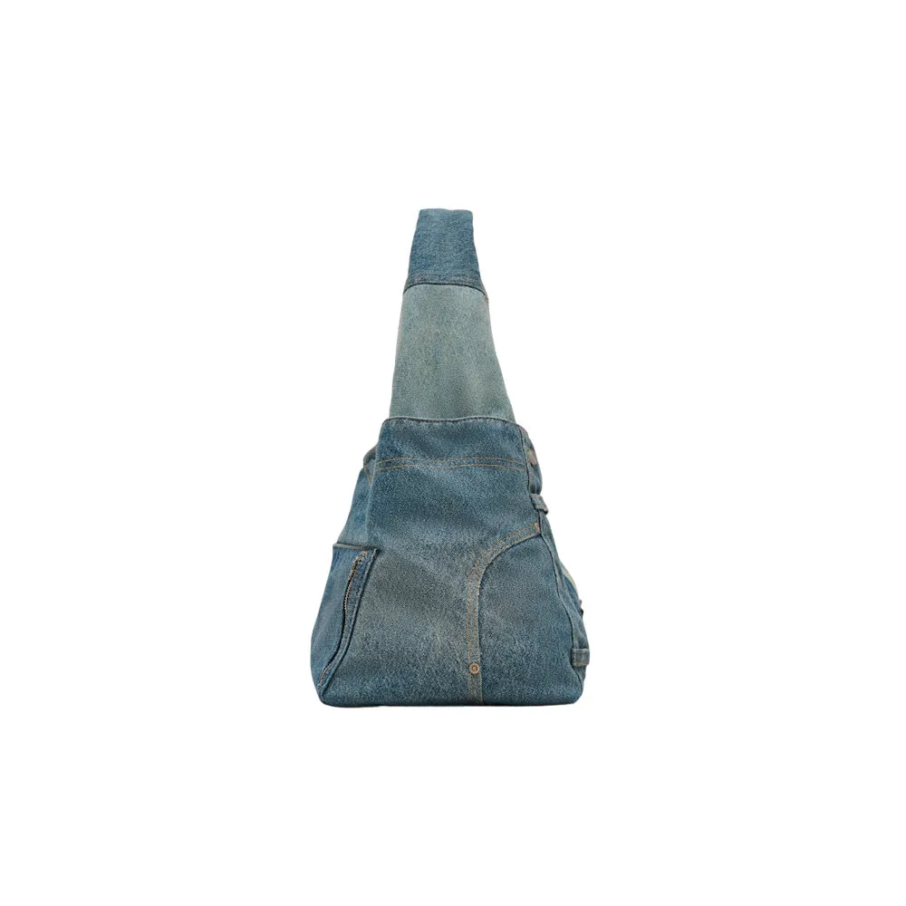 THE DECONSTRUCTED DENIM SACK BAG