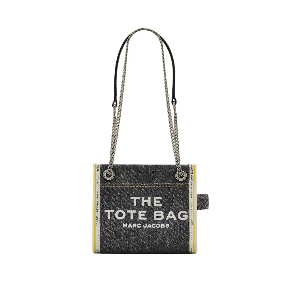 THE DENIM CHAIN CROSSBODY TOTE BAG