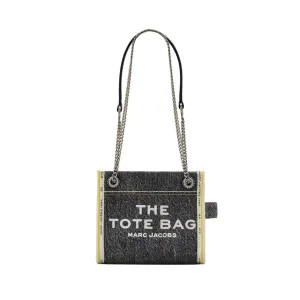 THE DENIM CHAIN CROSSBODY TOTE BAG