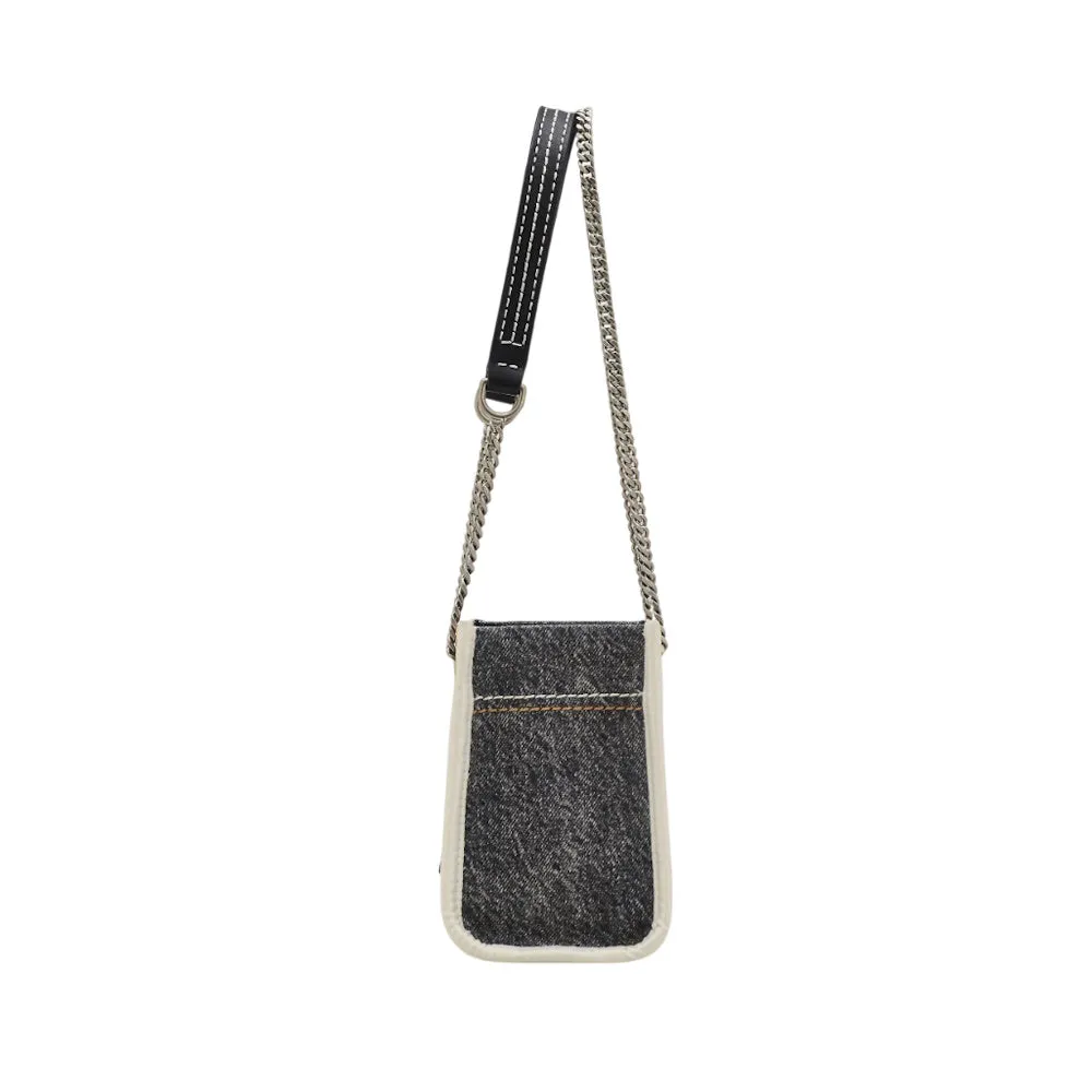 THE DENIM CHAIN CROSSBODY TOTE BAG