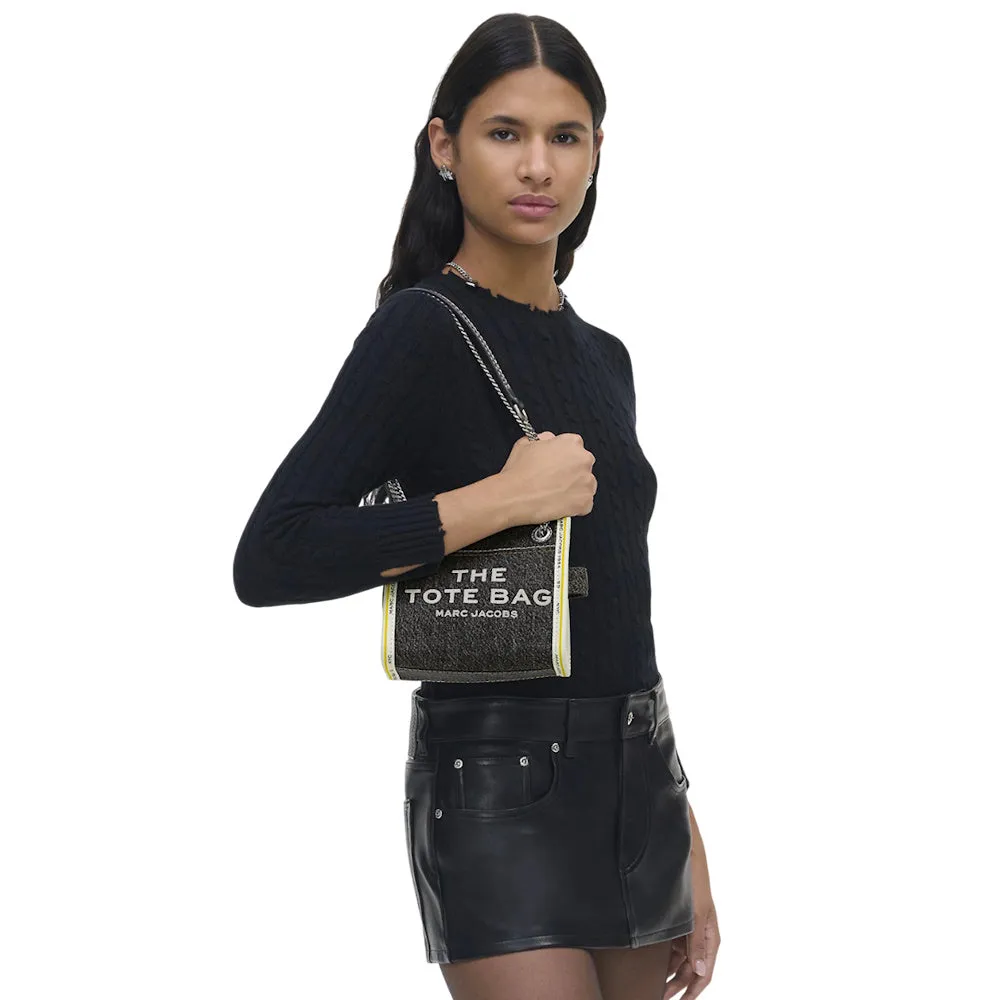 THE DENIM CHAIN CROSSBODY TOTE BAG