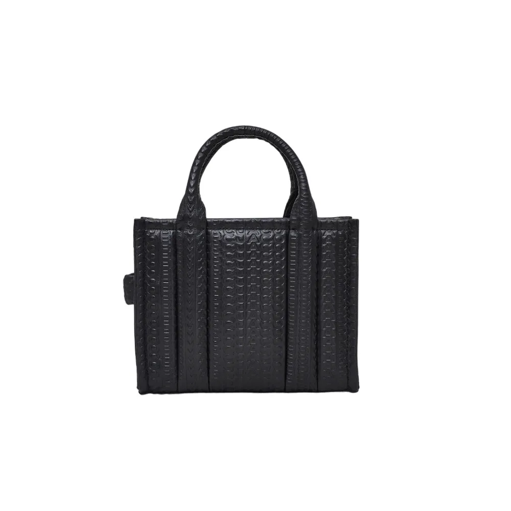 THE DTM MONOGRAM SMALL LEATHER TOTE BAG