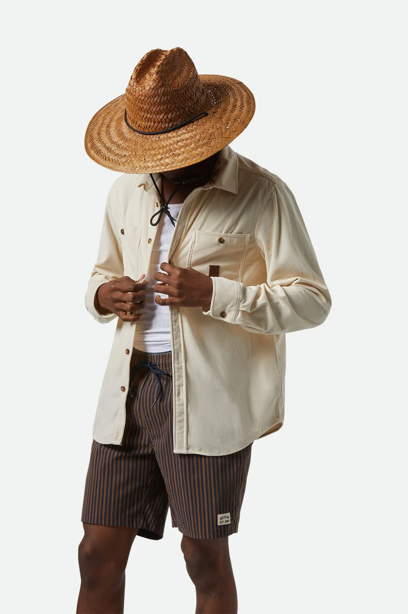The Field Corduroy L/S Overshirt - Whitecap Brixton