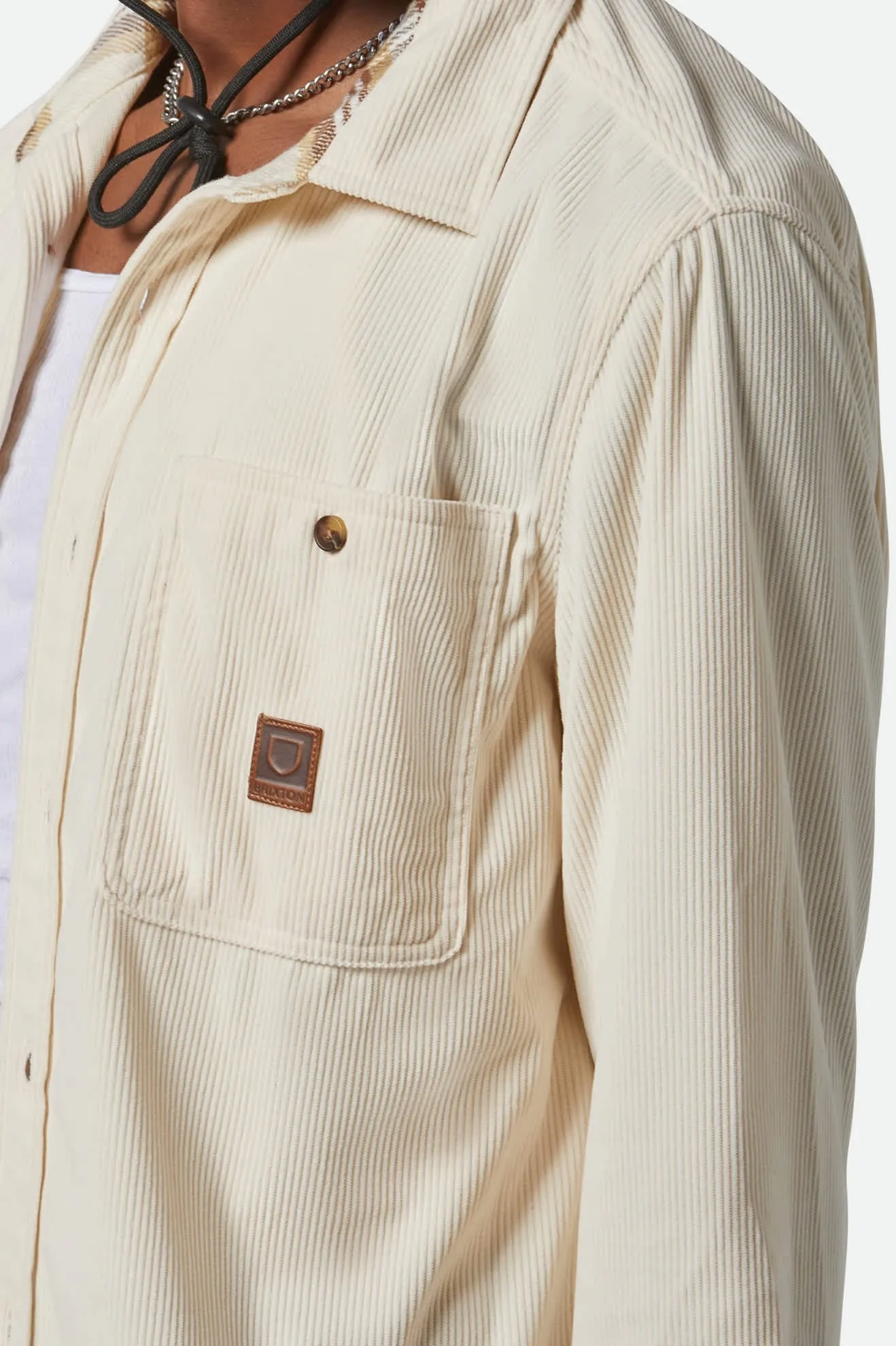 The Field Corduroy L/S Overshirt - Whitecap Brixton