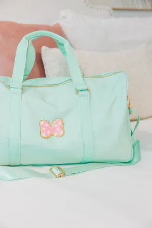 The Getaway Mint Varsity Duffle Bag