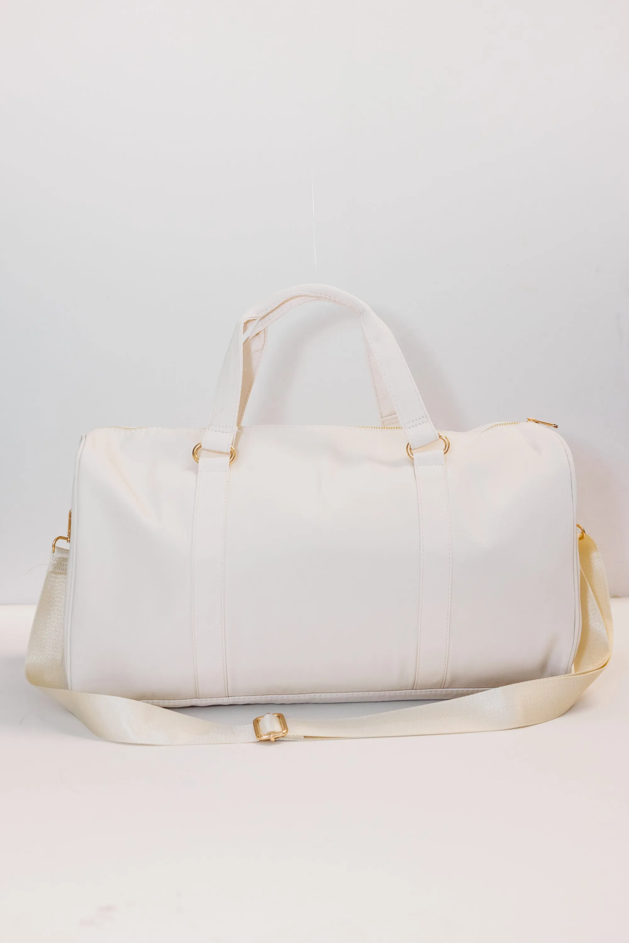 The Getaway Nude Varsity Duffle Bag