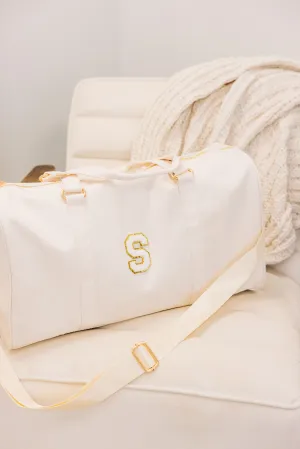 The Getaway Nude Varsity Duffle Bag