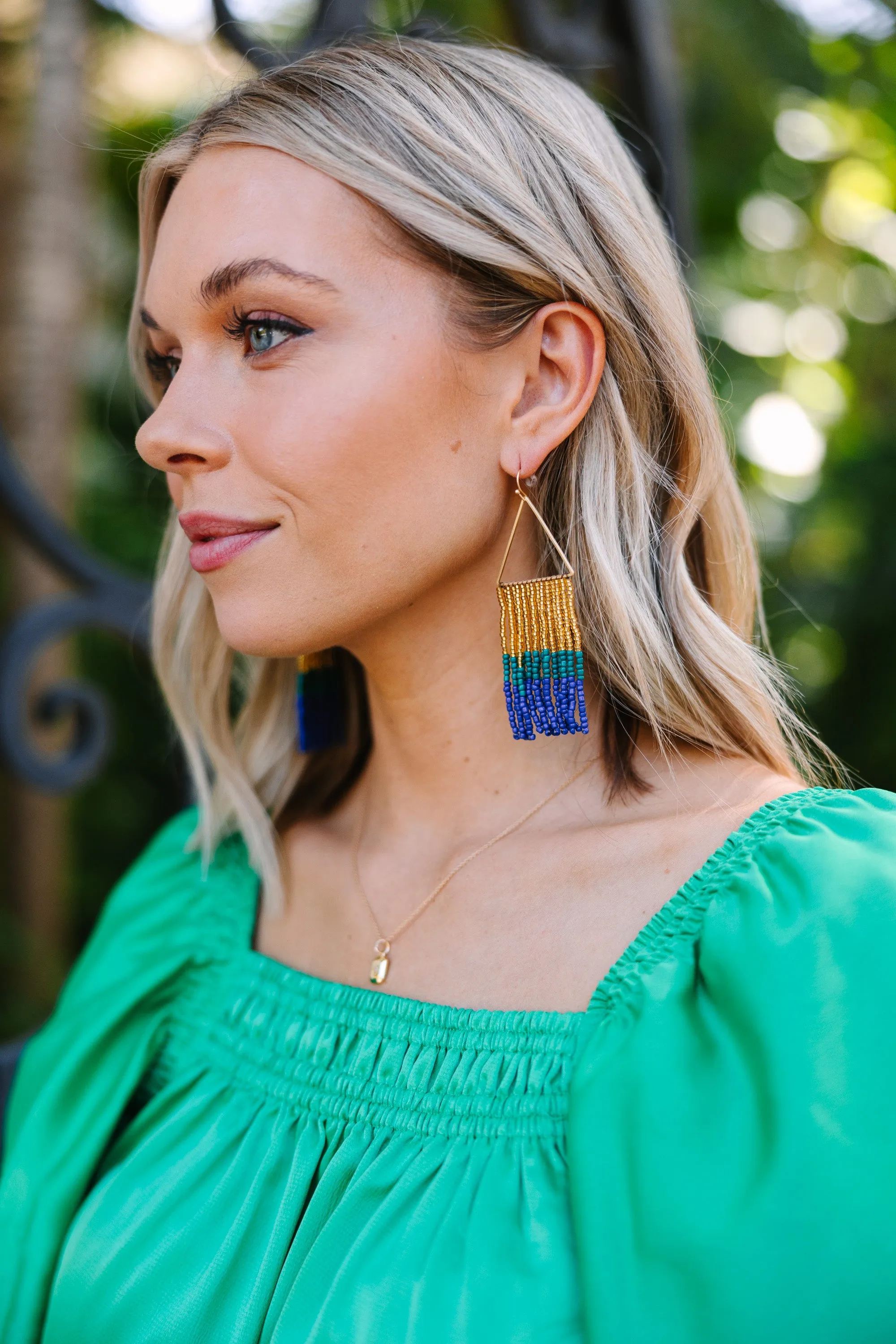 The Greer Navy Blue Earrings