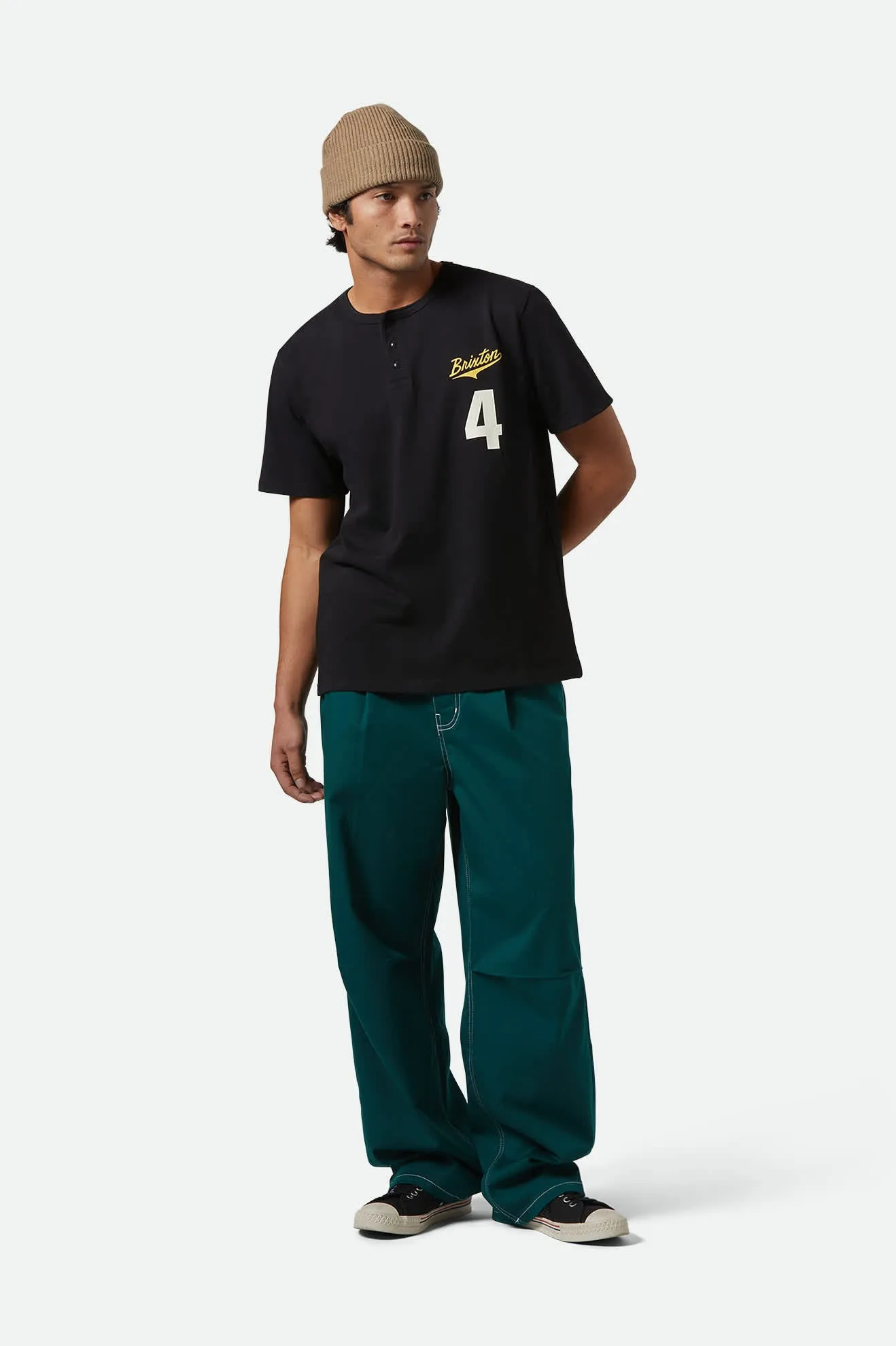 The League Baseball T-Shirt - Black/Black Brixton