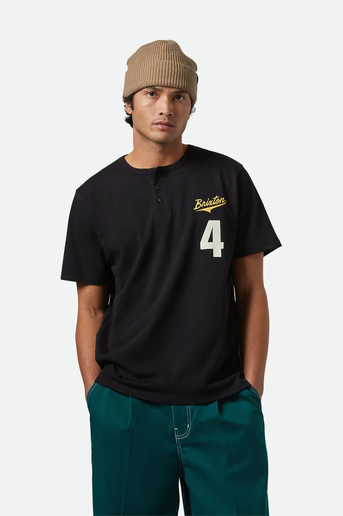 The League Baseball T-Shirt - Black/Black Brixton