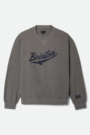 The League Broken In Crew - Heather Grey Brixton