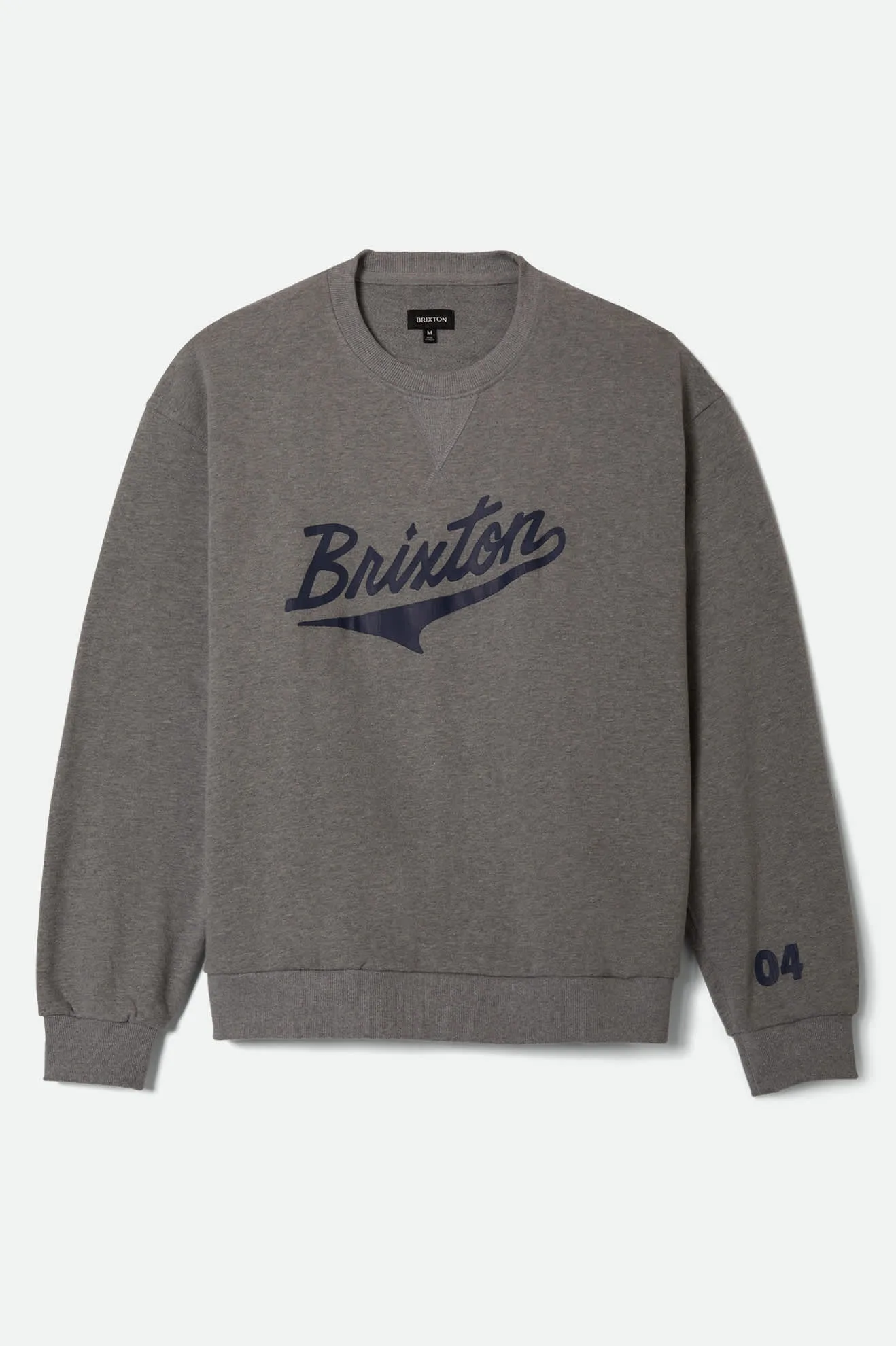 The League Broken In Crew - Heather Grey Brixton