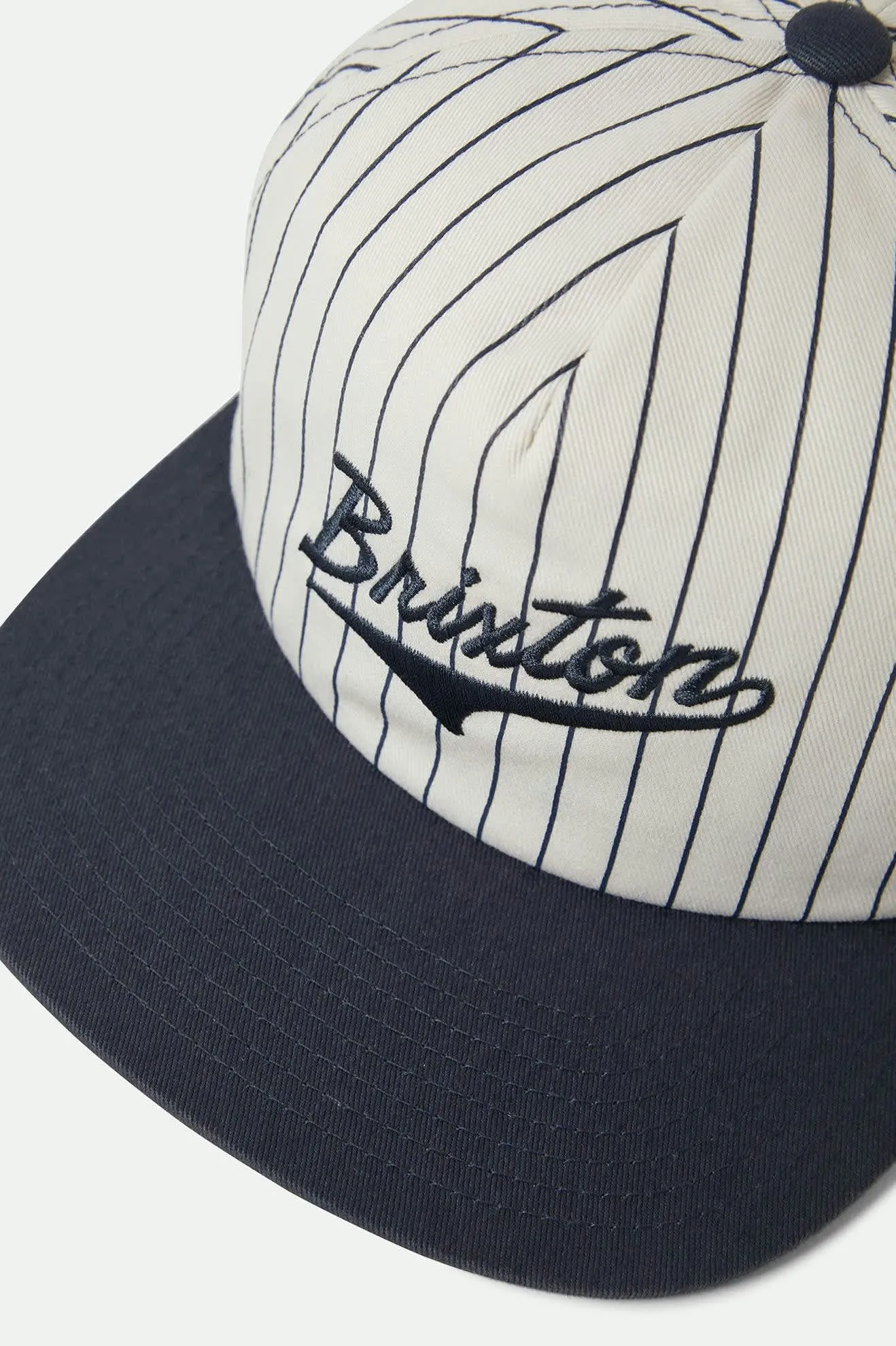 The League Snapback - Washed Navy/Off White Brixton