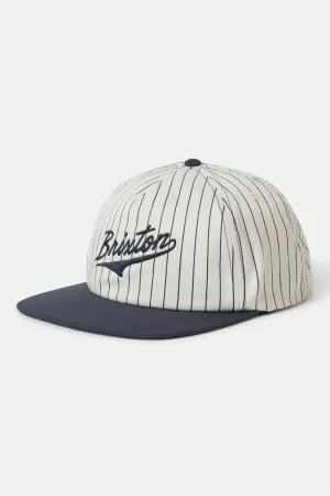 The League Snapback - Washed Navy/Off White Brixton