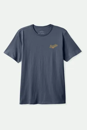 The League S/S Standard T-Shirt - Washed Navy Worn Wash Brixton