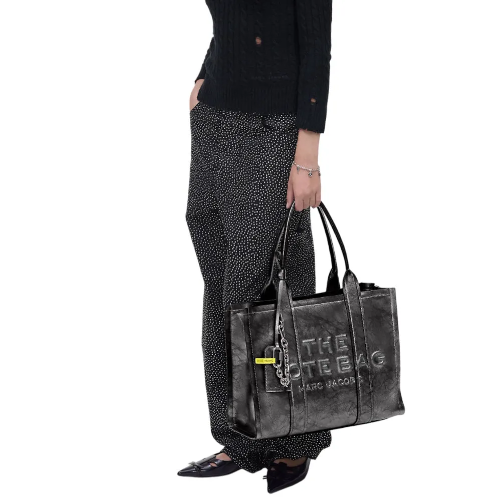 THE METALLIC DISTRESSED LARGE TOTE BAG