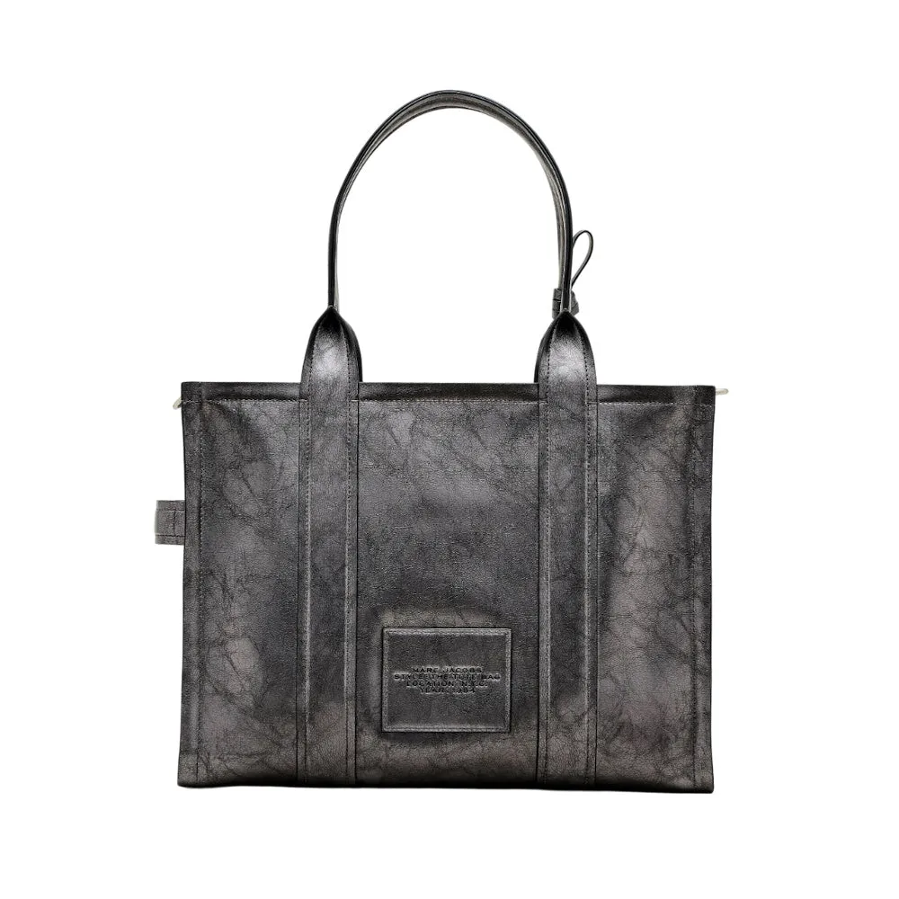 THE METALLIC DISTRESSED LARGE TOTE BAG