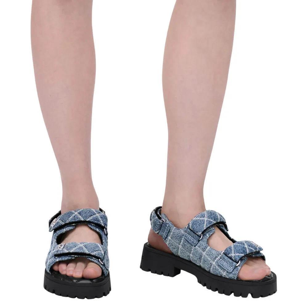 THE QUILTED DENIM SUNNY SANDAL