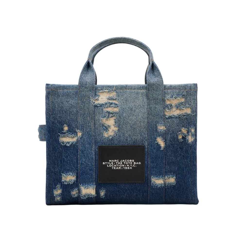 THE RIP AND REPAIR DENIM MEDIUM TOTE BAG