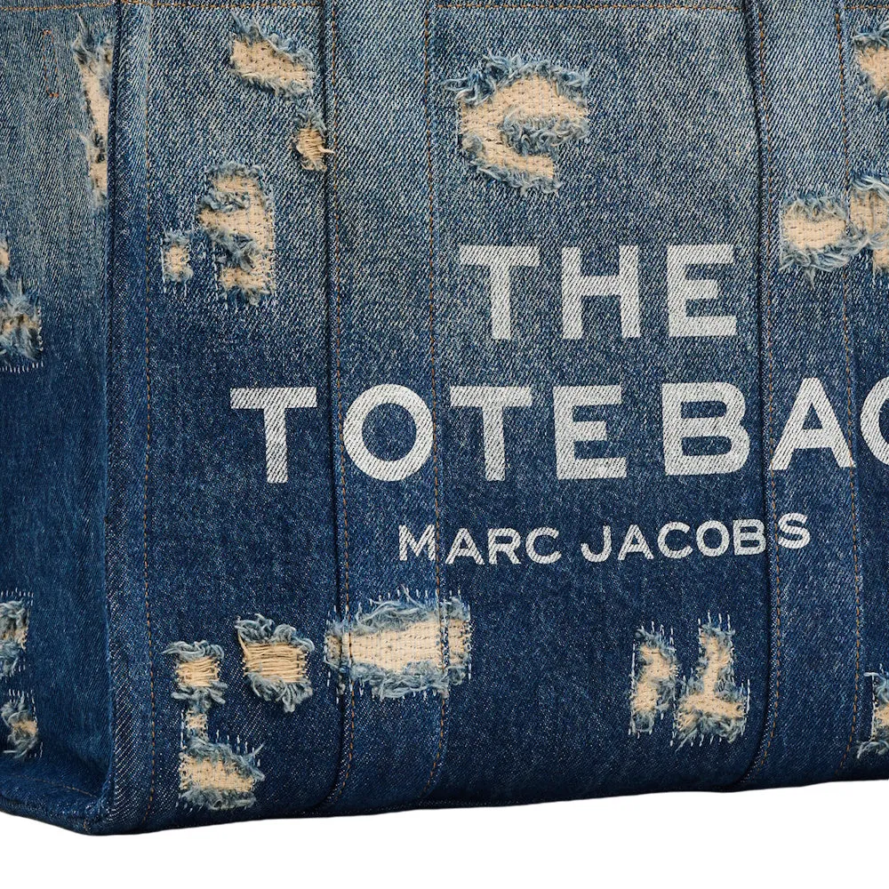 THE RIP AND REPAIR DENIM MEDIUM TOTE BAG