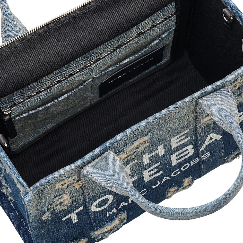 THE RIP AND REPAIR DENIM MEDIUM TOTE BAG