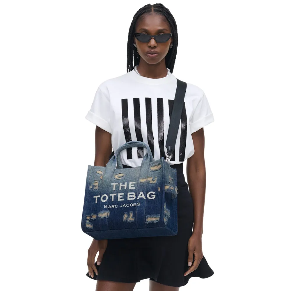 THE RIP AND REPAIR DENIM MEDIUM TOTE BAG